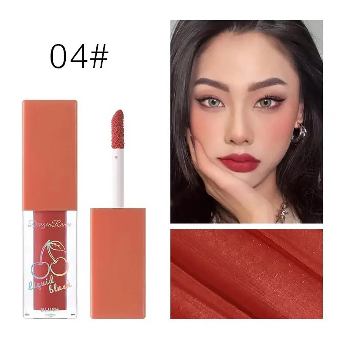 4pcs Cherry Liquid Blushes Long-lasting Makeup Blusher Creamy Rouge Cheek Blush