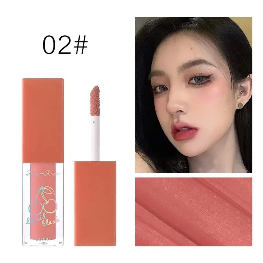 4pcs Cherry Liquid Blushes Long-lasting Makeup Blusher Creamy Rouge Cheek Blush