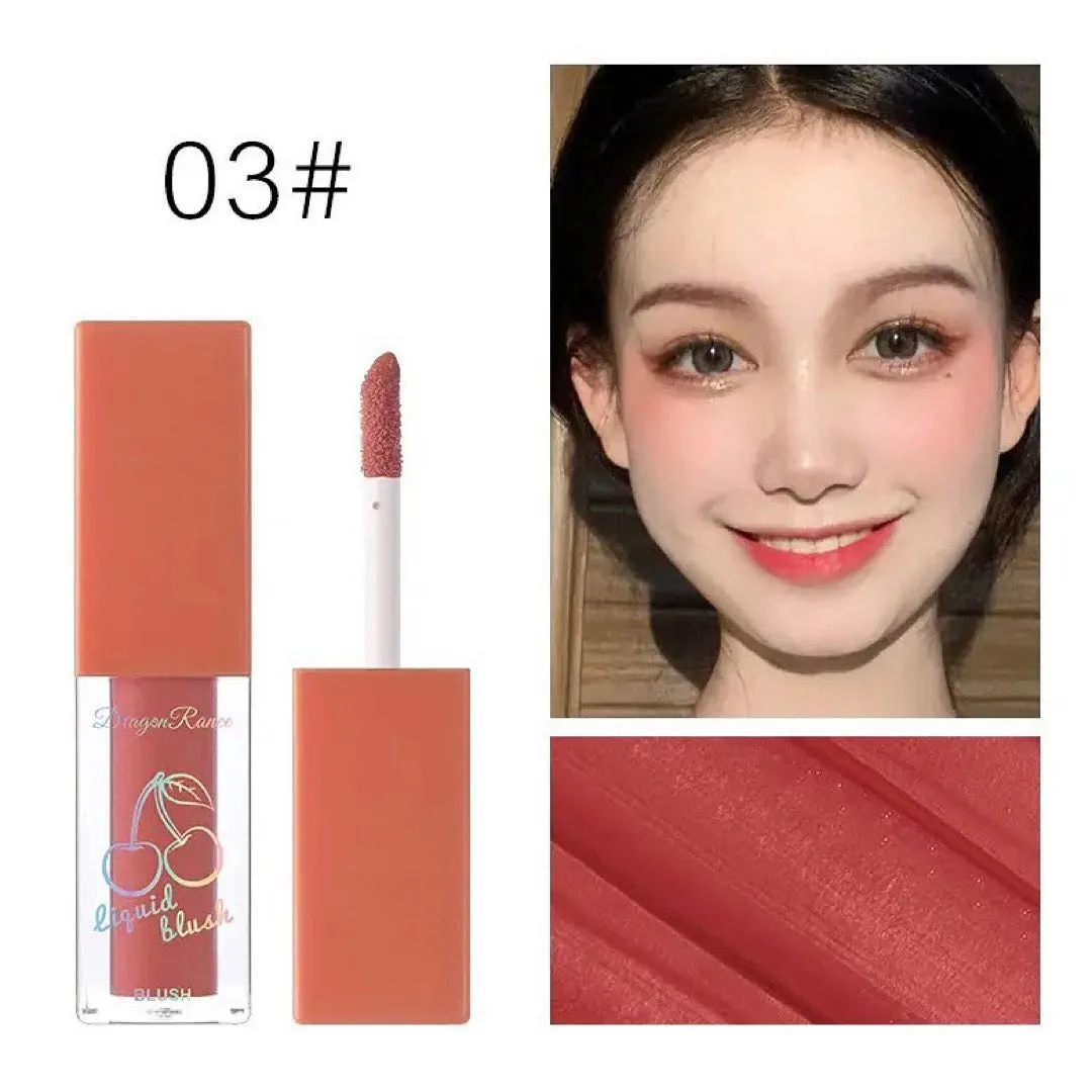 4pcs Cherry Liquid Blushes Long-lasting Makeup Blusher Creamy Rouge Cheek Blush