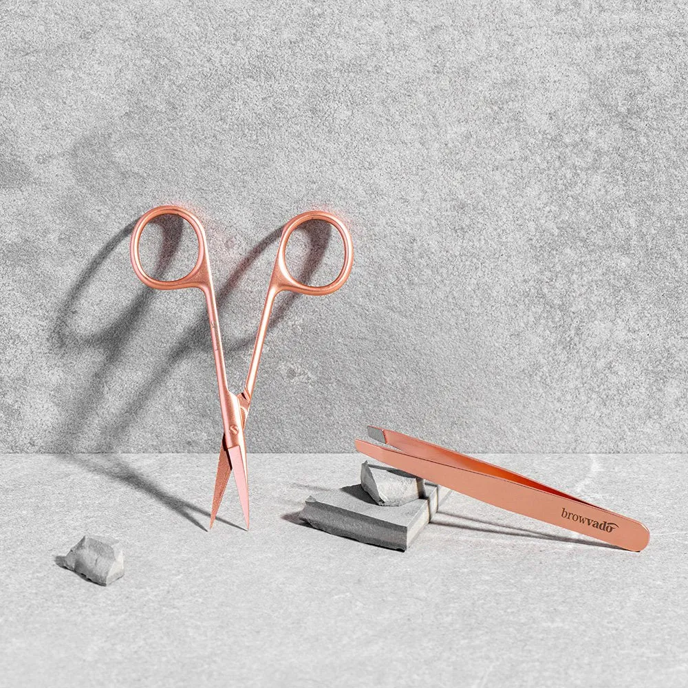 CaronLab Browvado Rose Gold Slanted Tweezers