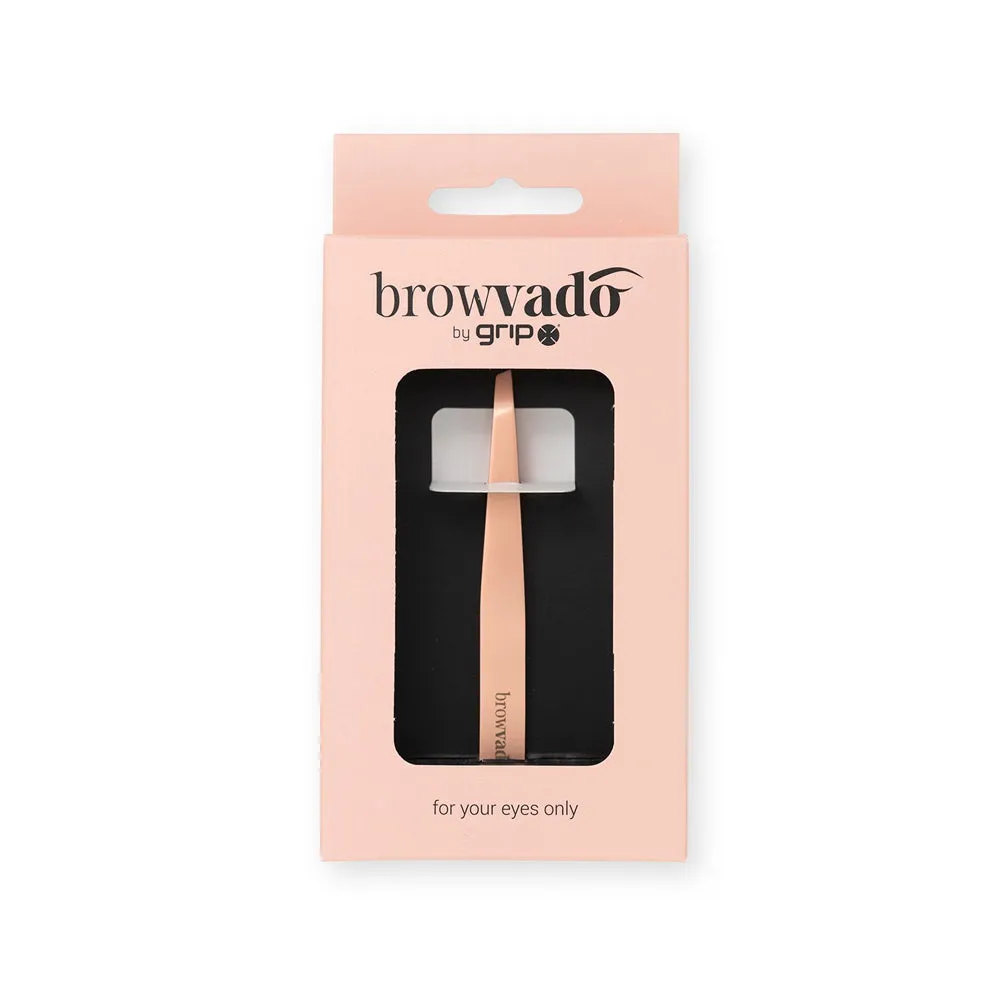 CaronLab Browvado Rose Gold Slanted Tweezers