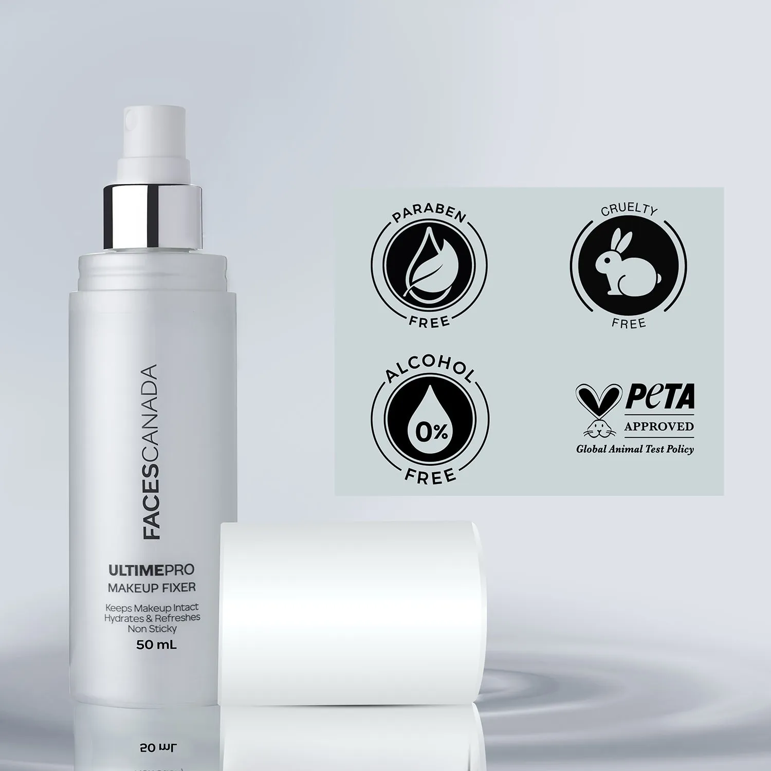 FACES CANADA Ultime Pro Makeup Fixer, 50 ml | Long Lasting Makeup Setting Spray | Keeps Makeup Intact | Hydrates, Soothes & Refreshes Skin
