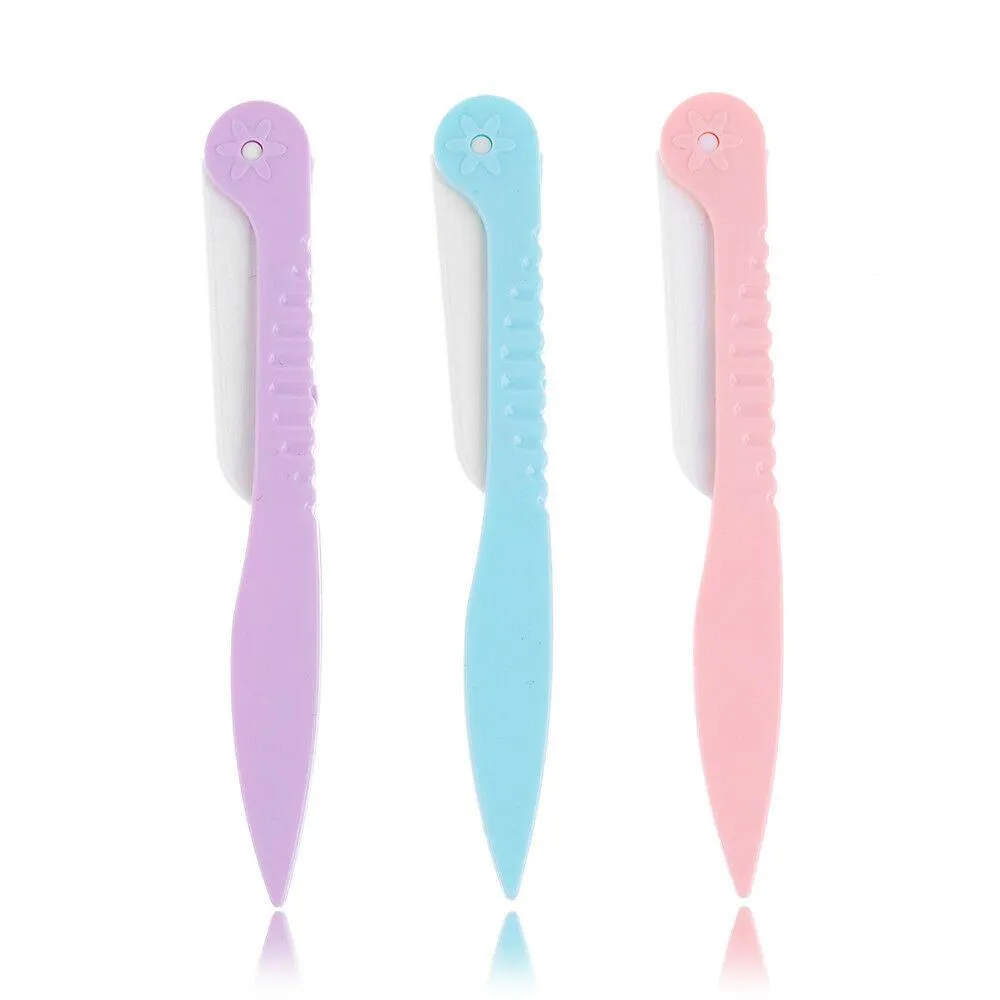 Glamza Eyebrow and Dermaplaning Folding Razor - 2 Pack and 3 Pack