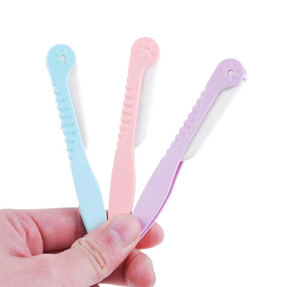 Glamza Eyebrow and Dermaplaning Folding Razor - 2 Pack and 3 Pack