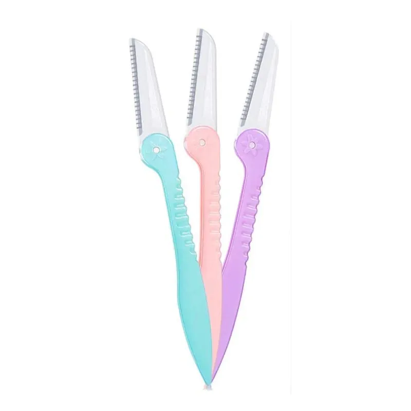 Glamza Eyebrow and Dermaplaning Folding Razor - 2 Pack and 3 Pack