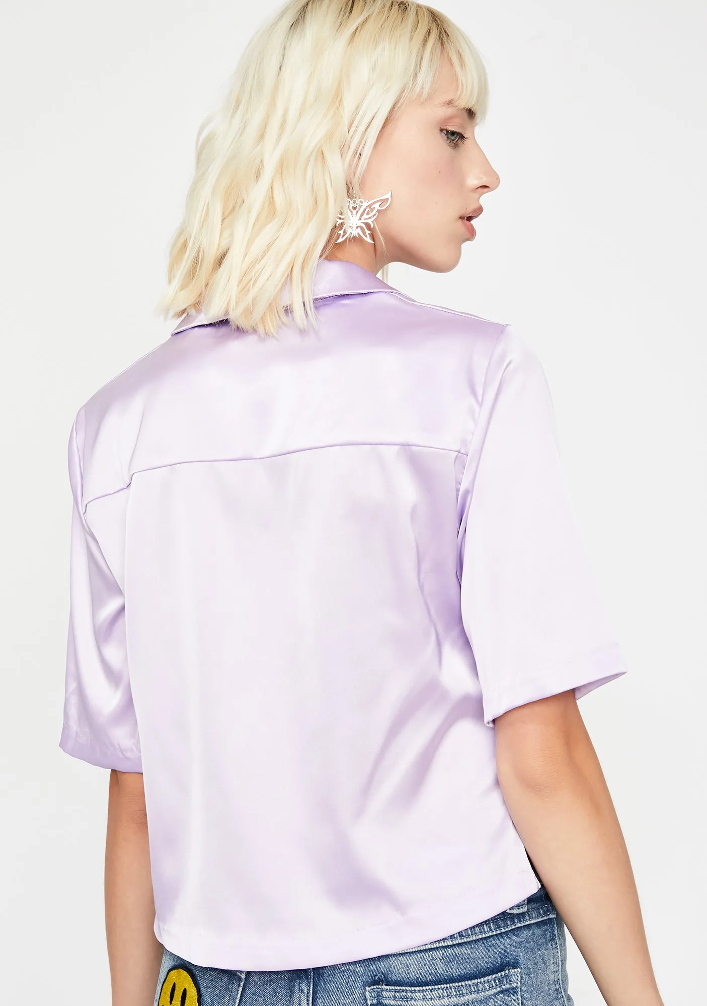 Grape Hella Bossy Satin Top
