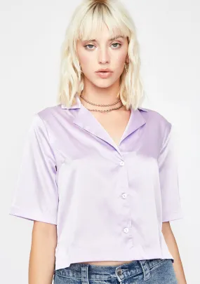 Grape Hella Bossy Satin Top