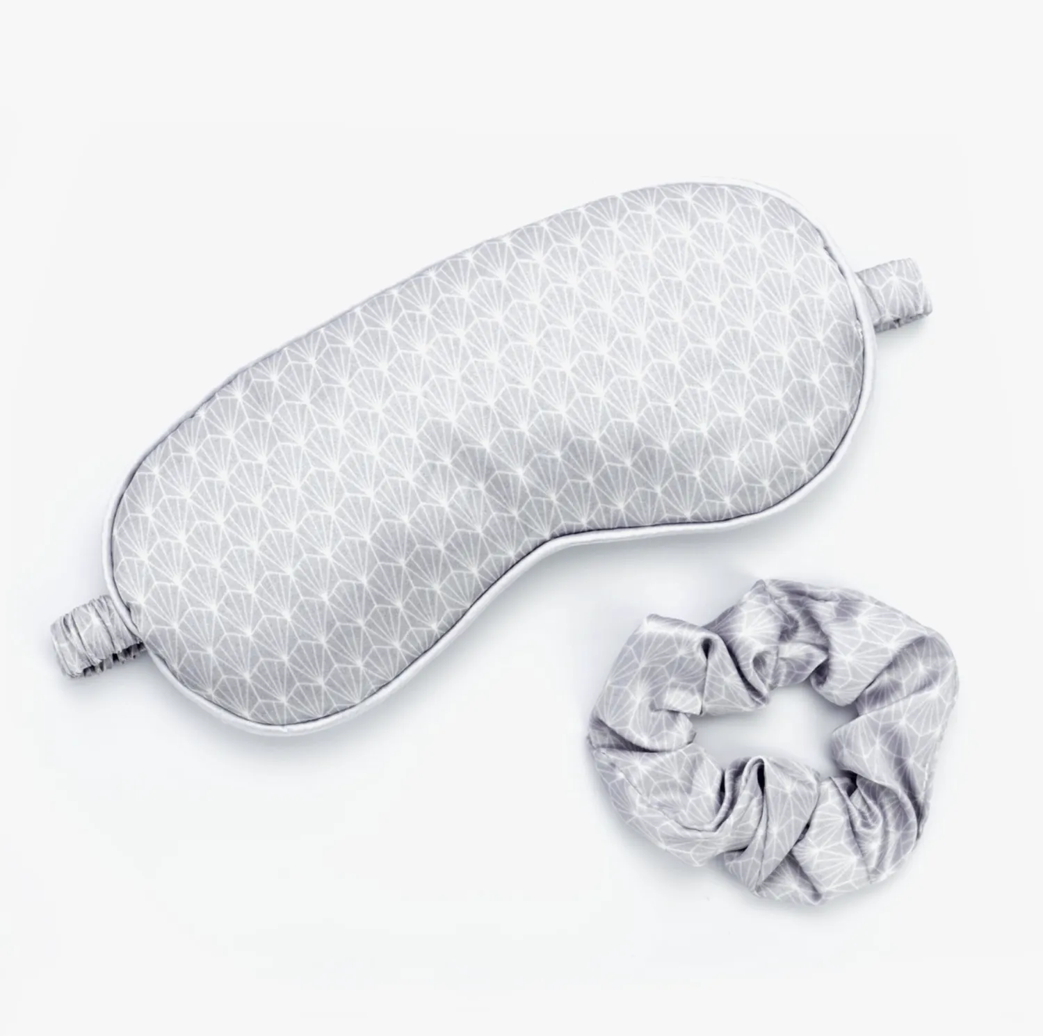 Gray Geo Mask & Scrunchie Set