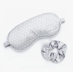 Gray Geo Mask & Scrunchie Set