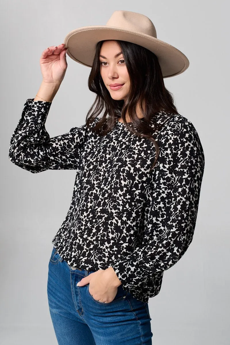 Malaya Long Sleeve Printed Blouse