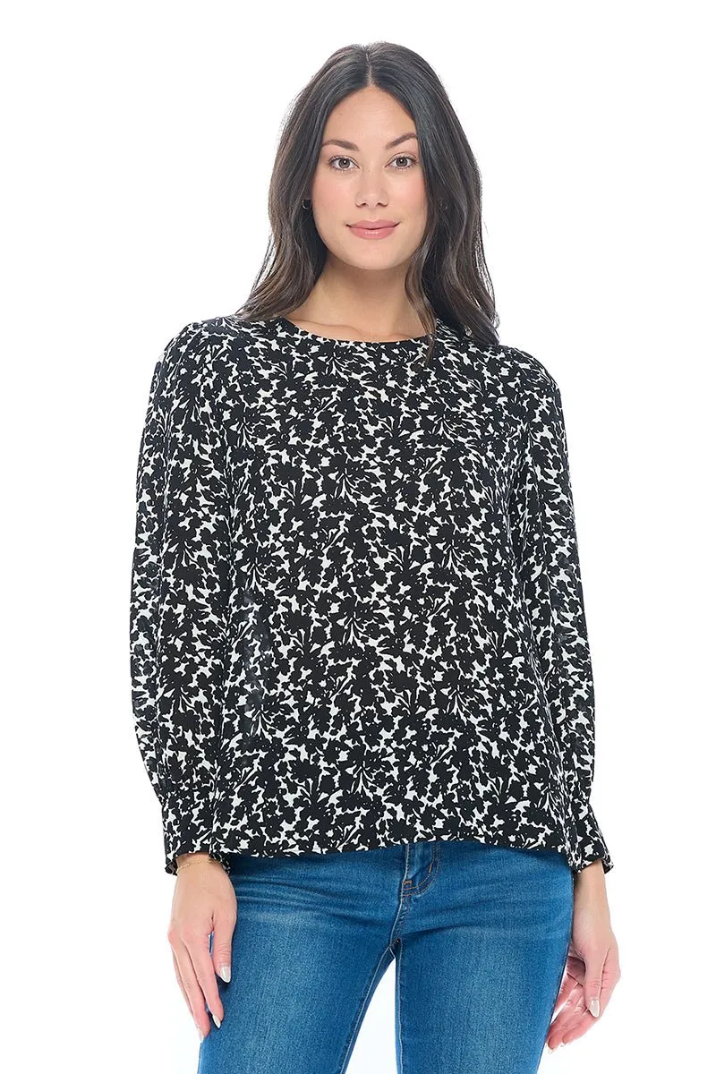 Malaya Long Sleeve Printed Blouse