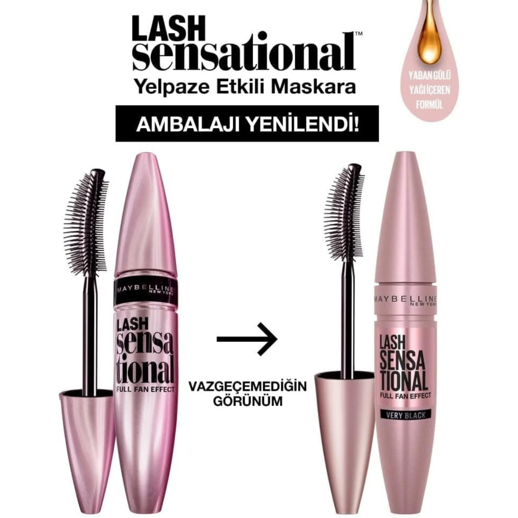 Maybelline New York Volume Mascara Lash Sensational Thickening Colour Very Black (UK) 9.5 mL