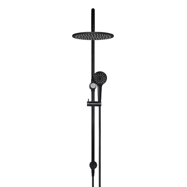 Meir Gooseneck Shower Set with 300mm rose, Three-Function Hand Shower Matte Black