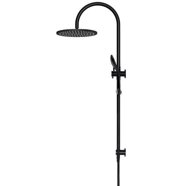 Meir Gooseneck Shower Set with 300mm rose, Three-Function Hand Shower Matte Black