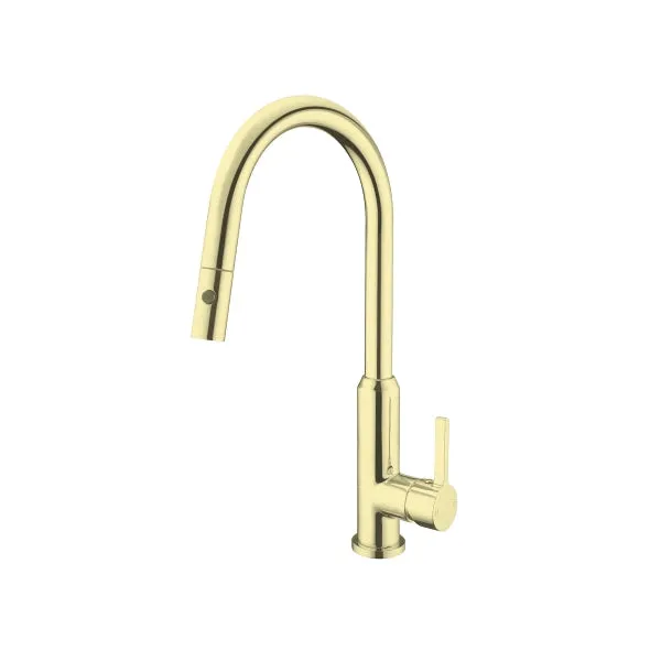 Nero Pearl Pull Out Sink Mixer Vegie Spray Function Brushed Gold