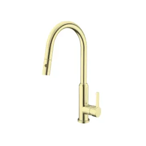 Nero Pearl Pull Out Sink Mixer Vegie Spray Function Brushed Gold