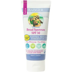 SPF 30 Clear Zinc Sunscreen Cream 2.9 oz by W.S. Badger